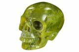 Realistic, Polished Jade (Nephrite) Skull #151128-2